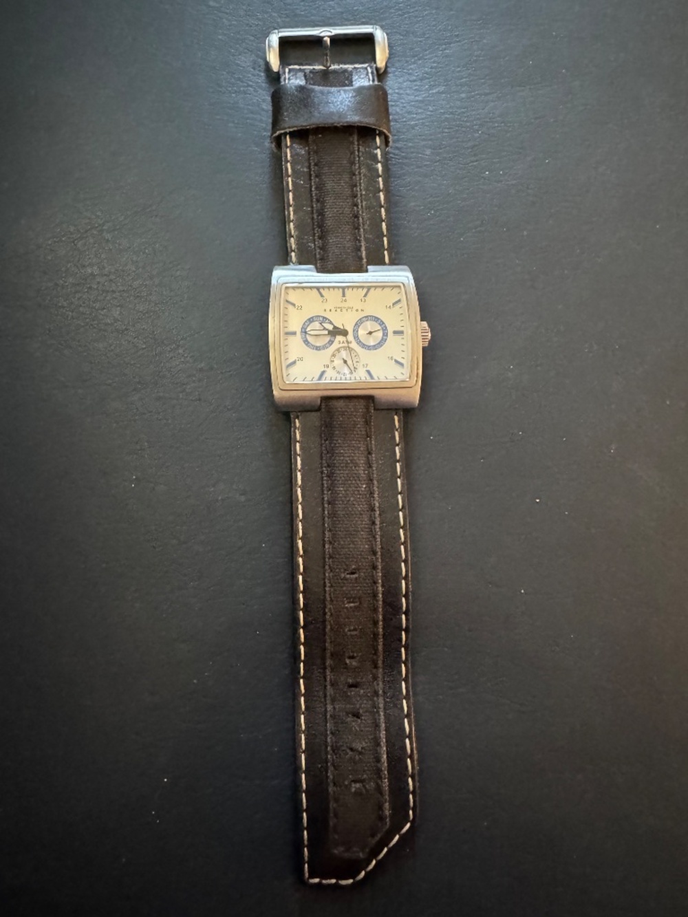 Kenneth Cole Reaction Men’s Rectangular Watch – Silver Dial, Multifunction, Work - Picture 6 of 12
